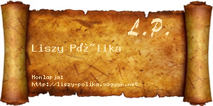 Liszy Pólika névjegykártya